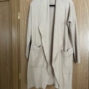 Elegant Beige Open Front Cardigan